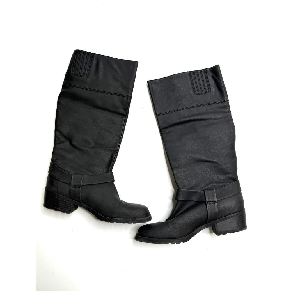 JustFab Charcoal Moto Boots - Picture 2 of 6